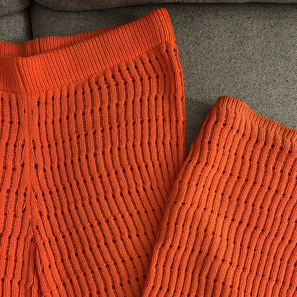 Zara Orange Knit Pants - Picture 4 of 6